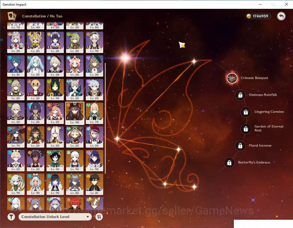 Genshin Impact Accounts Mid Game ASIA| AR 59|14 limited +8(*5Weapon)|HuTao 4