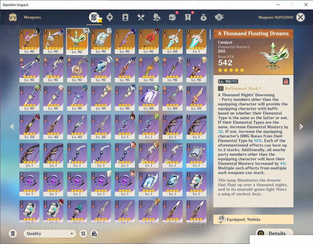 Genshin Impact Accounts Mid Game ASIA| AR 59|14 limited +8(*5Weapon)|HuTao 5