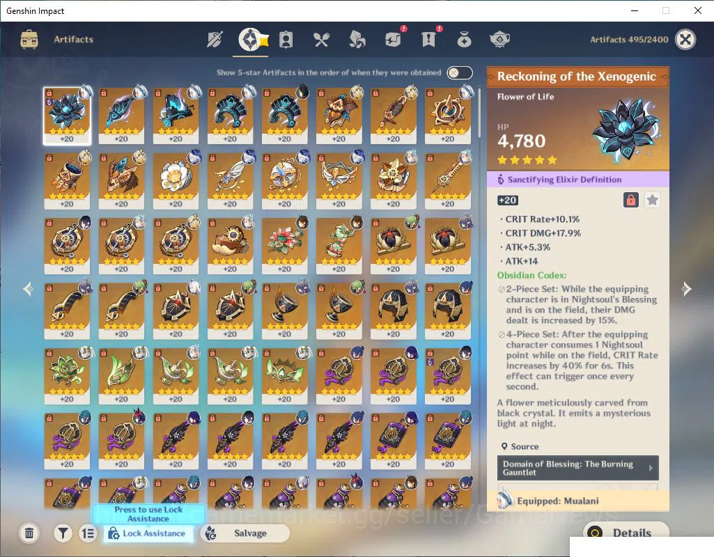 Genshin Impact Accounts Mid Game ASIA| AR 59|14 limited +8(*5Weapon)|HuTao 6