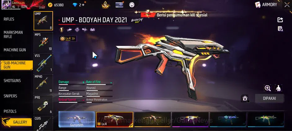 Free Fire Accounts Indonesia|M1887 Sterling C Lv6,Hand Of H,Emerald P image 11
