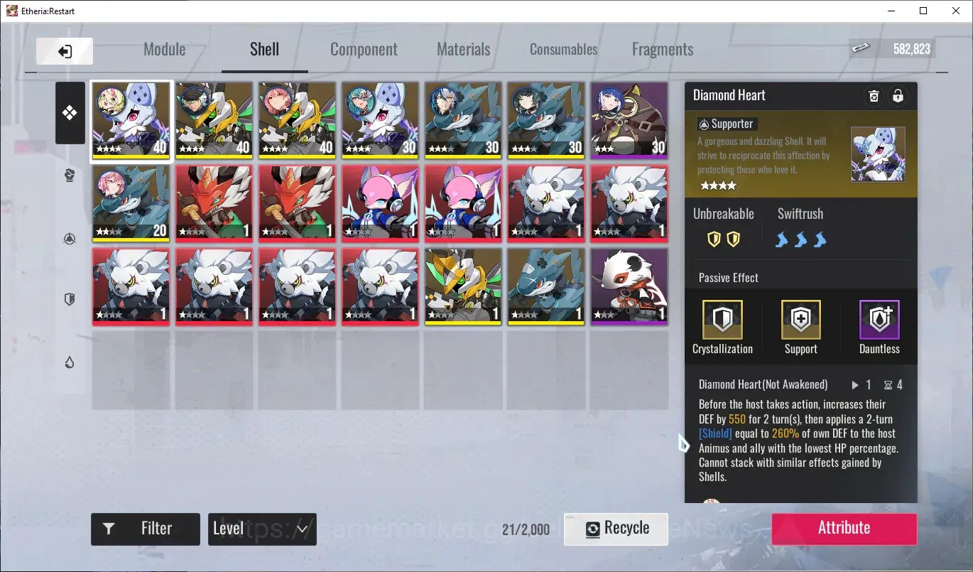 Etheria: Restart Accounts Mid‑Tier GLOBAL-S25|Lvl 35|19K Cryst|20 SSR|[Lian,Plume,Kloss,Lingluo,Raymerry,Areal,Xiada,Etc]|1 14