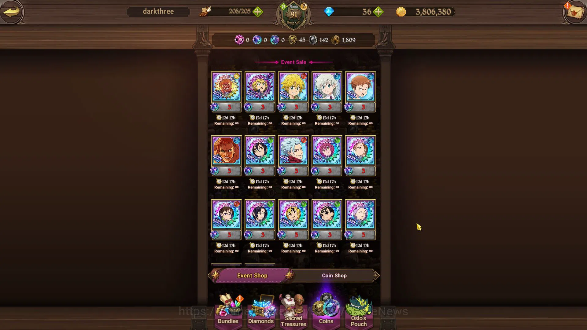 The Seven Deadly Sins: Grand Cross Accounts Global|4,5M CC|1 LR+9 UR+Full Collab Fire Force|El image 13