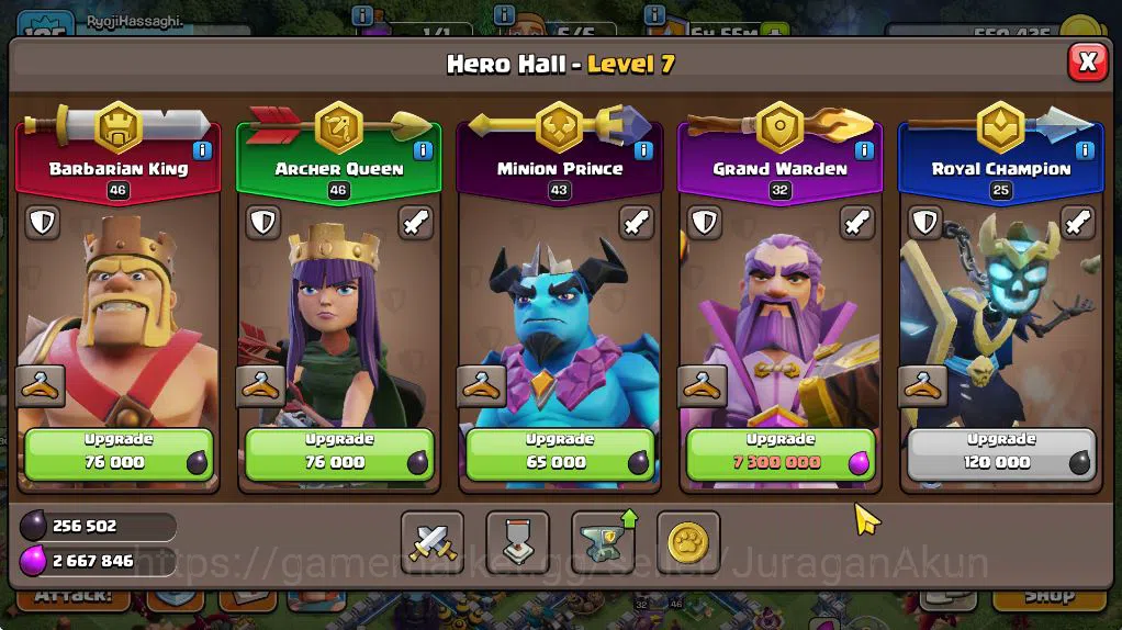 Clash of Clans Accounts Mid-Tier TH 13 - BH 6|Limited Skin|LV 105|HH 7|BK 46,AQ 46,GW 32,MP 43,RC 25|CN OFF|Protect ON|TAKE 4