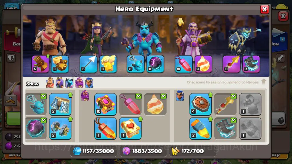 Clash of Clans Accounts Mid-Tier TH 13 - BH 6|Limited Skin|LV 105|HH 7|BK 46,AQ 46,GW 32,MP 43,RC 25|CN OFF|Protect ON|TAKE 6