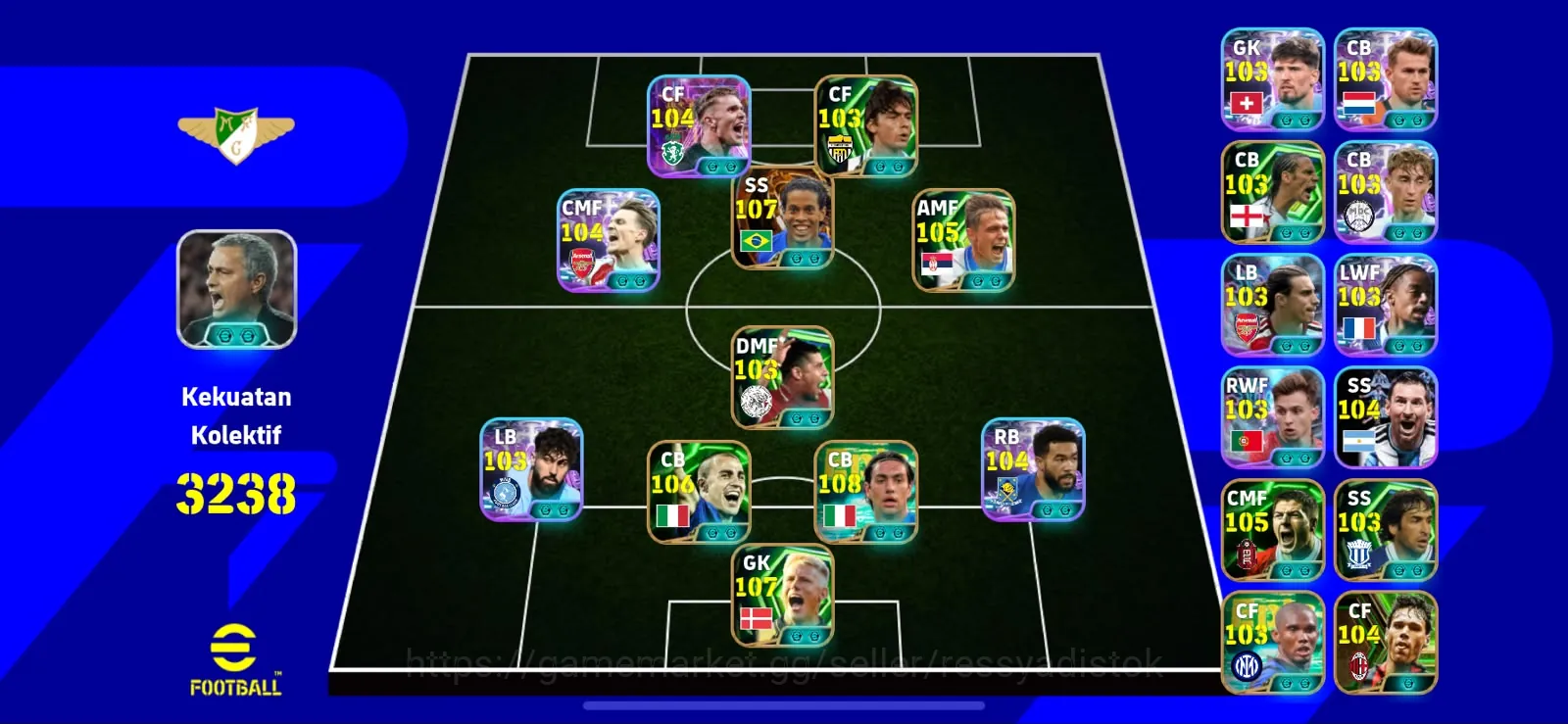 eFootball Accounts Legends & Iconic Players 6 MANAGER BOOSTER | COLECTIVE 3238+,BIGTIME RONALDINHO x V GYOKERES x F INZAGHI 1