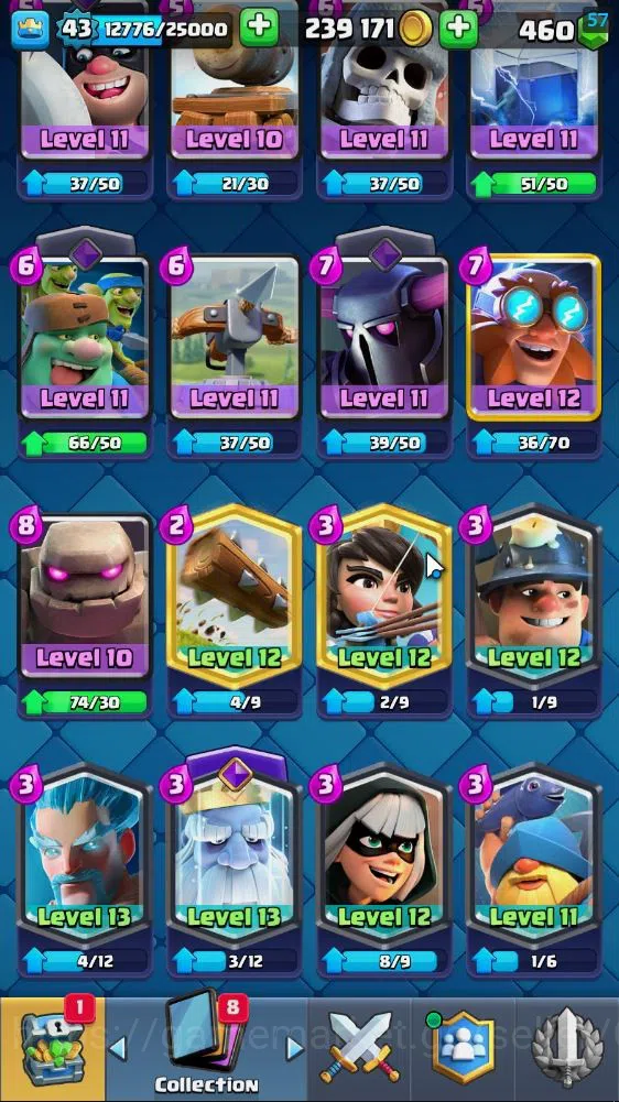 Clash Royale Accounts Lv 43|Trophy 9530|KTL 14|Limited Skin|Card 121|1 H image 11