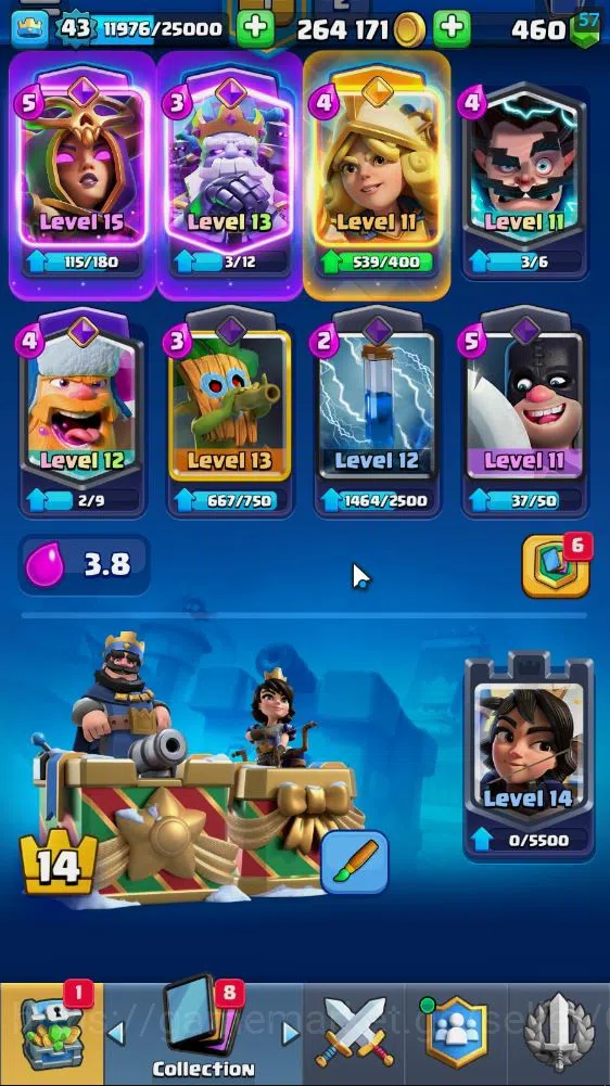 Clash Royale Accounts Lv 43|Trophy 9530|KTL 14|Limited Skin|Card 121|1 H image 3
