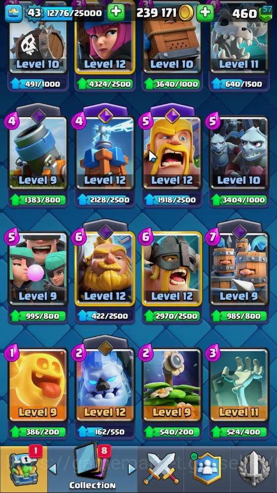 Clash Royale Accounts Lv 43|Trophy 9530|KTL 14|Limited Skin|Card 121|1 H image 7