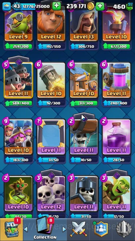 Clash Royale Accounts Lv 43|Trophy 9530|KTL 14|Limited Skin|Card 121|1 H image 9