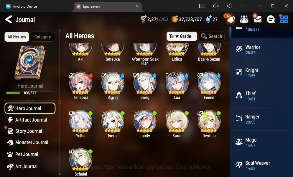 Epic Seven Accounts GLOBAL UNVERIF|New Era|5 ML(LH Cermia,SC Taeyou,Zi image 7