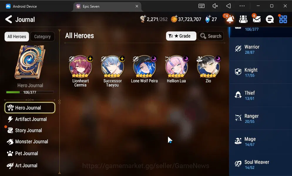Epic Seven Accounts GLOBAL UNVERIF|New Era|5 ML(LH Cermia,SC Taeyou,Zi image 8