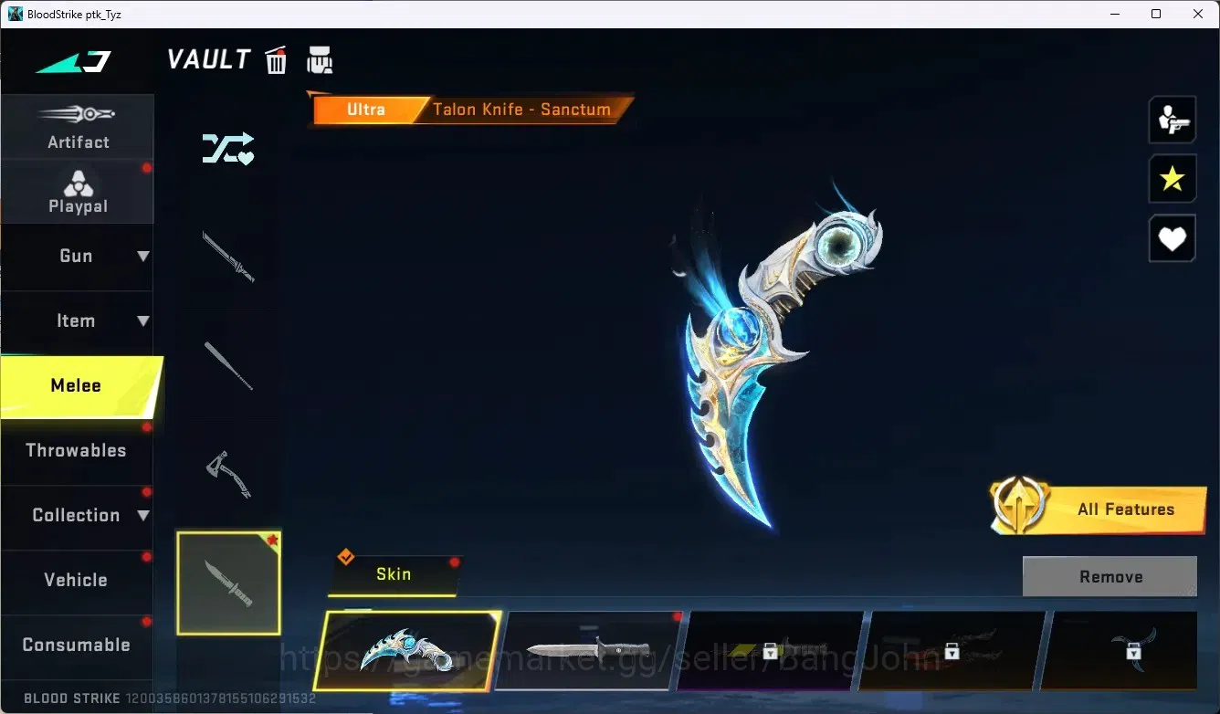 Blood Strike Accounts ASIA|1 Ultra Melee Talon Knife-Sanctum|1 Evo:Fal-E image 14