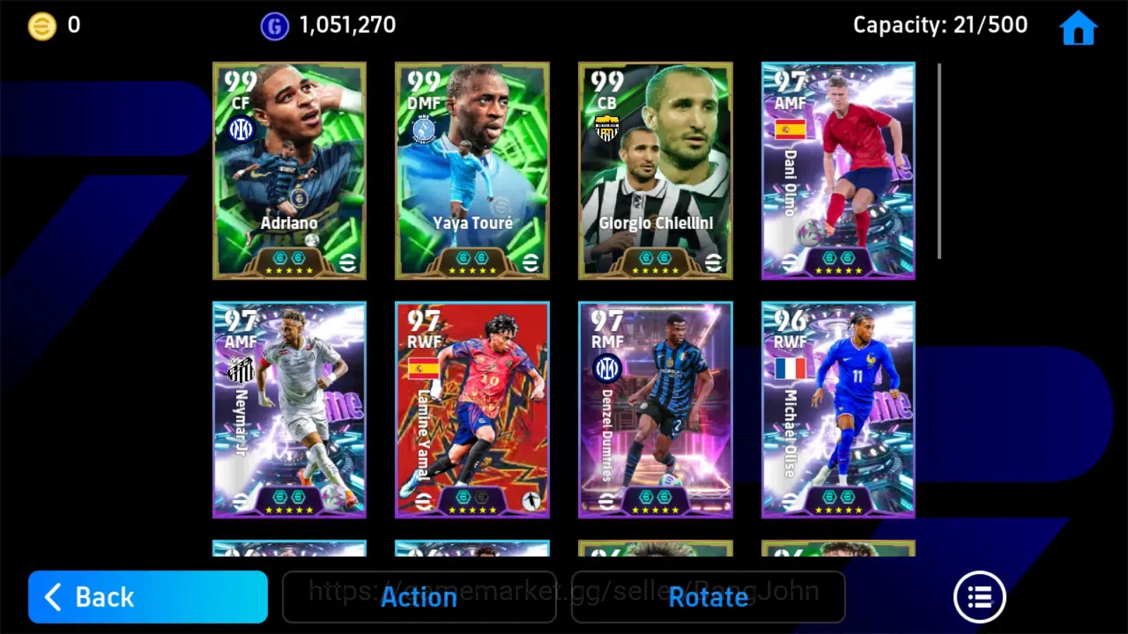 eFootball Accounts Mobile|PW 3169|Epic Adriano,Touré,Chiellini,Batist image 3