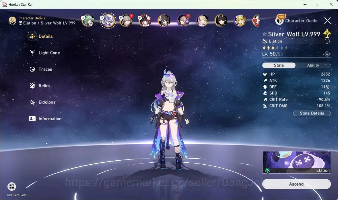 Honkai Star Rail Accounts ASIA | TL 35 | 5 LIMIT | HUO HUO | SILVER WOLF | S image 4