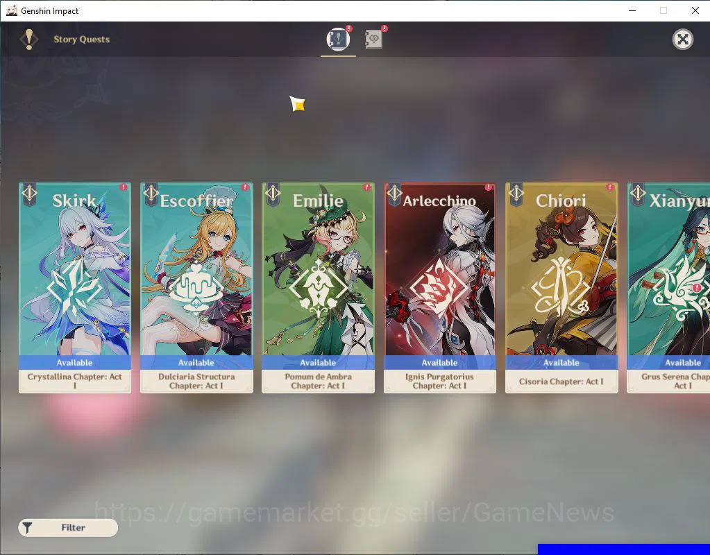 Genshin Impact Accounts Mid Game ASIA|AR 54|4 Limited +1(5*Weapon)|[Arataki Itto+sign],Flins,Xilonen,Chiori|MC Male|Take 12