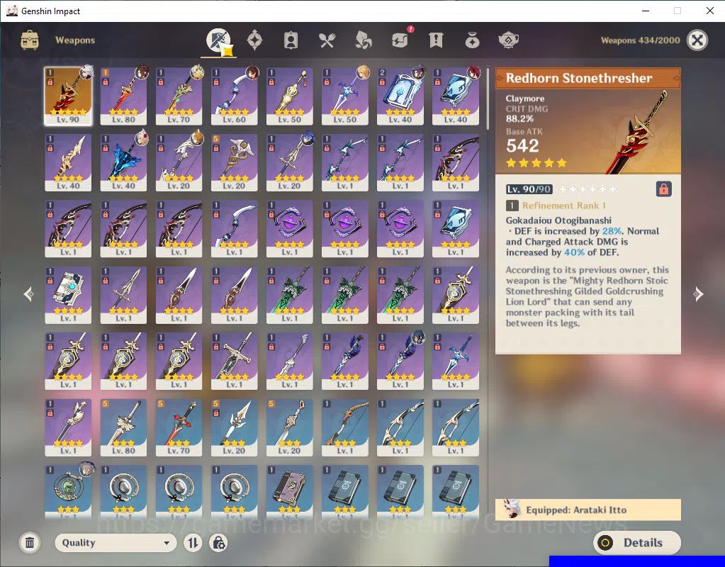 Genshin Impact Accounts Mid Game ASIA|AR 54|4 Limited +1(5*Weapon)|[Arataki Itto+sign],Flins,Xilonen,Chiori|MC Male|Take 5