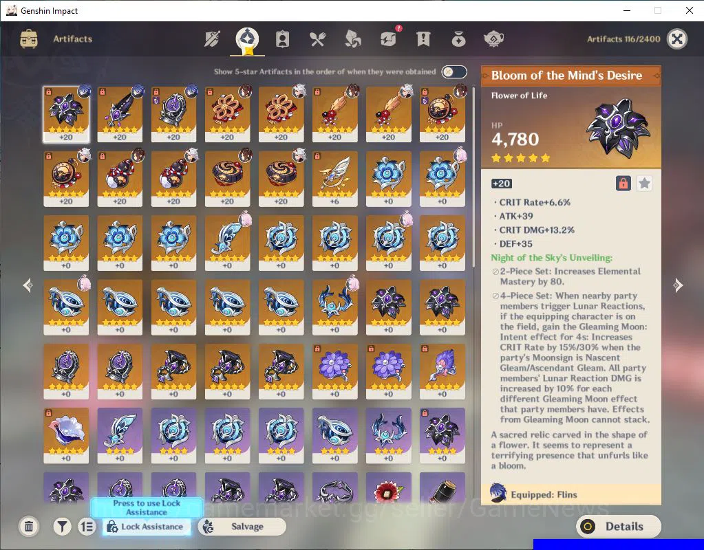 Genshin Impact Accounts Mid Game ASIA|AR 54|4 Limited +1(5*Weapon)|[Arataki Itto+sign],Flins,Xilonen,Chiori|MC Male|Take 6