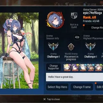 Epic Seven Accounts Limited Hero Global Unverif|17ML(TR Elvira,Zio,C Pavel,Belian Etc.)+Aube,Rinak,A Fumyr|Fresh