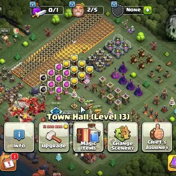 Clash of Clans Accounts High-End LV 61|TH 13-BH 6|HH 7|2 Limited Skin Barbarian King|BK 39,AQ 37,GW 5,MP 8,RC 7|BM 4|CN