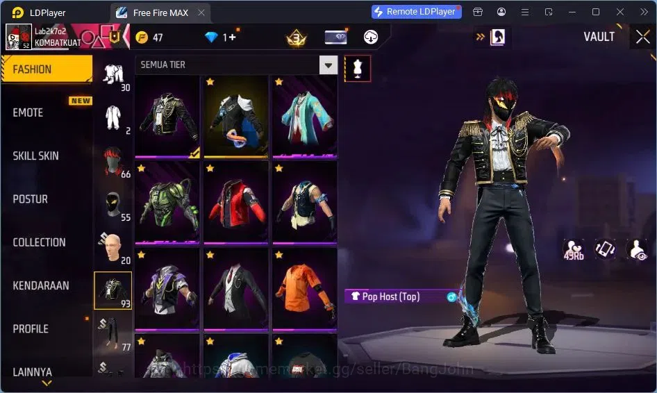 Free Fire Accounts Indonesia | Vault 93 | EVO SG-STERLING | EVO-P90 G image 17