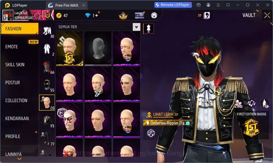 Free Fire Accounts Indonesia | Vault 93 | EVO SG-STERLING | EVO-P90 G image 18