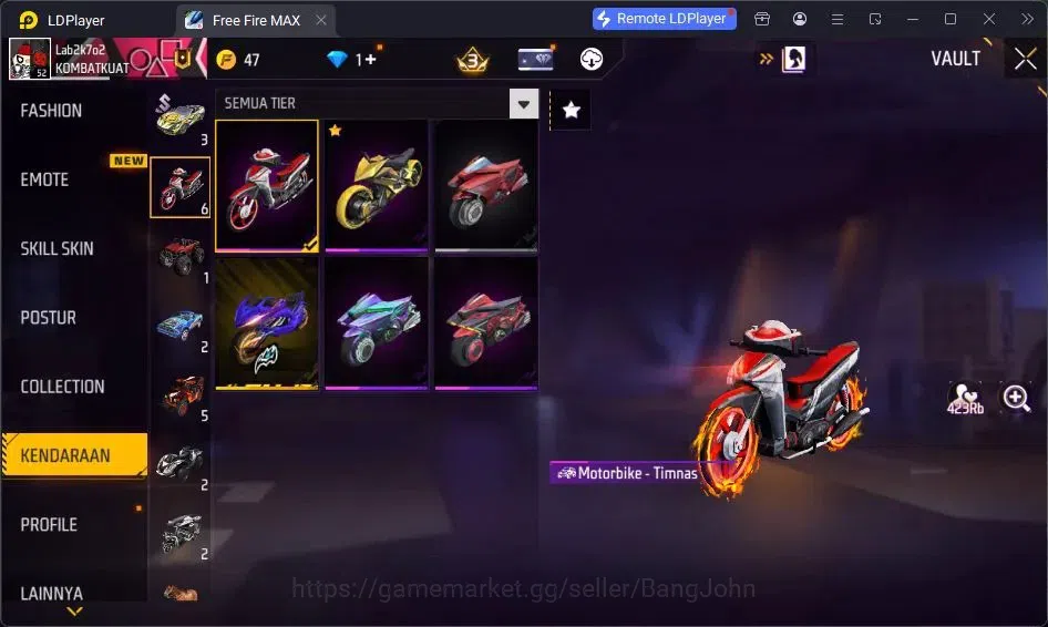 Free Fire Accounts Indonesia | Vault 93 | EVO SG-STERLING | EVO-P90 G image 6