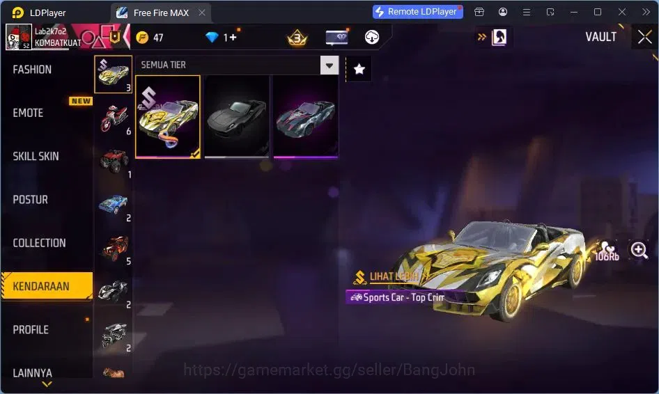Free Fire Accounts Indonesia | Vault 93 | EVO SG-STERLING | EVO-P90 G image 7