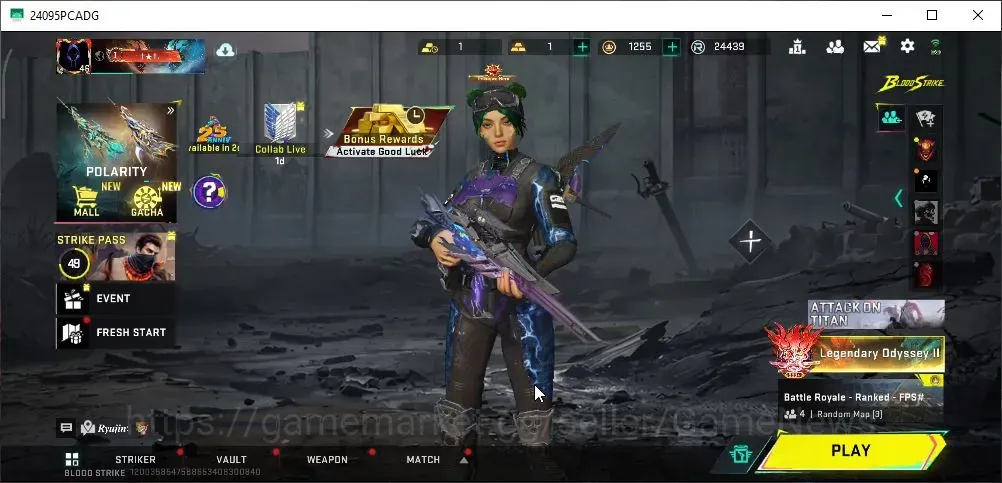 Blood Strike Accounts Collab Skin ASIA|2 ETERNAL Galil Blight Embrace,MP7 Tidesong|10 Ultra [Thompson,Glock Money,URB Neon 1