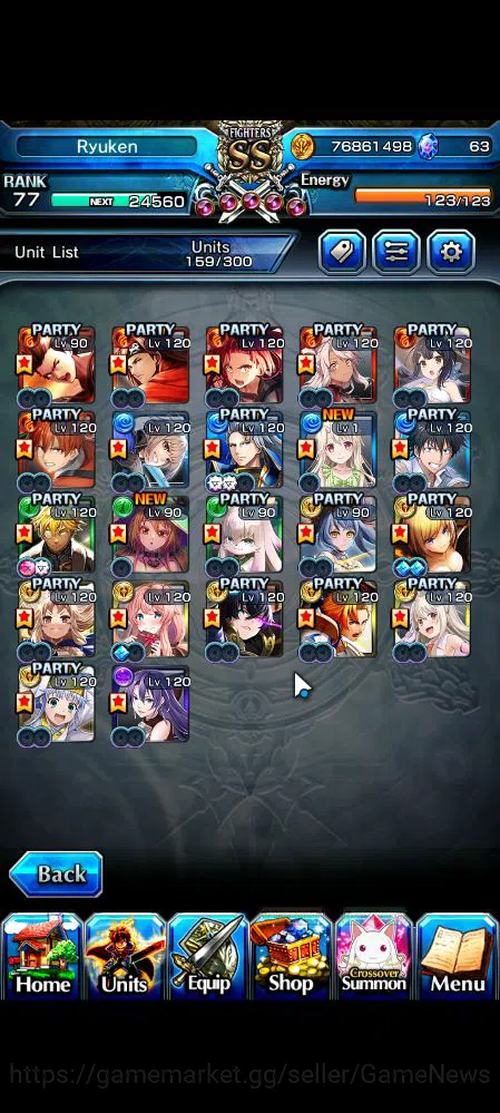 Grand Summoners Accounts Mid-Game Global|Rank 77|39 RGB|22 Ascend|RoyTW,Summer Miyu,ToumaTW,ChloeTW,HP IsliidTW,Pencilgon,WH 4