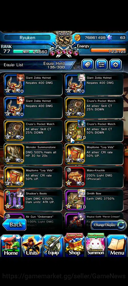Grand Summoners Accounts Mid-Game Global|Rank 77|39 RGB|22 Ascend|RoyTW,Summer Miyu,ToumaTW,ChloeTW,HP IsliidTW,Pencilgon,WH 8