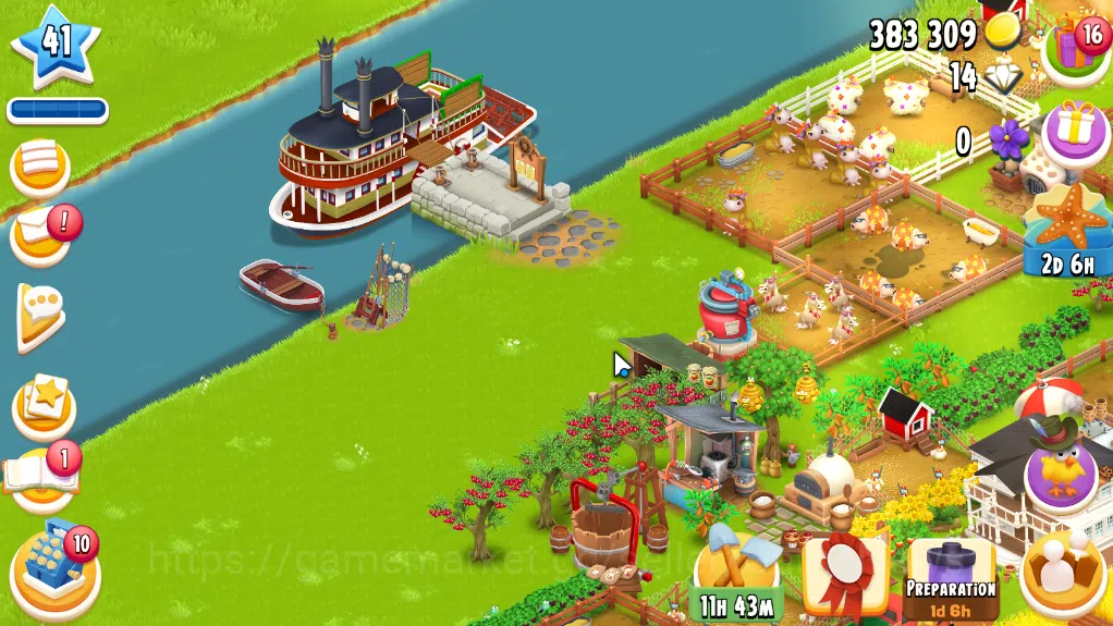 Hay Day Accounts Level 41| Barn Storage 1100 + Silo Storage 650 | 383k Coins,14 Dm |CN ON|Log Supercell ID|Take Email|Check 1