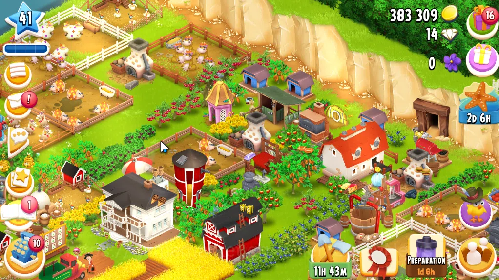 Hay Day Accounts Level 41| Barn Storage 1100 + Silo Storage 650 | 383k Coins,14 Dm |CN ON|Log Supercell ID|Take Email|Check 2