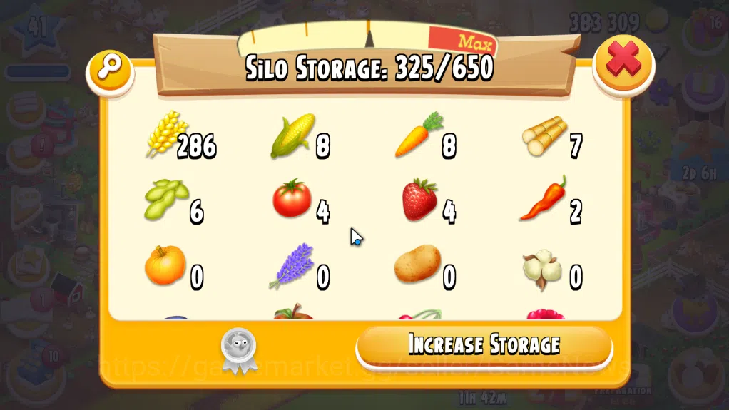 Hay Day Accounts Level 41| Barn Storage 1100 + Silo Storage 650 | 383k Coins,14 Dm |CN ON|Log Supercell ID|Take Email|Check 6
