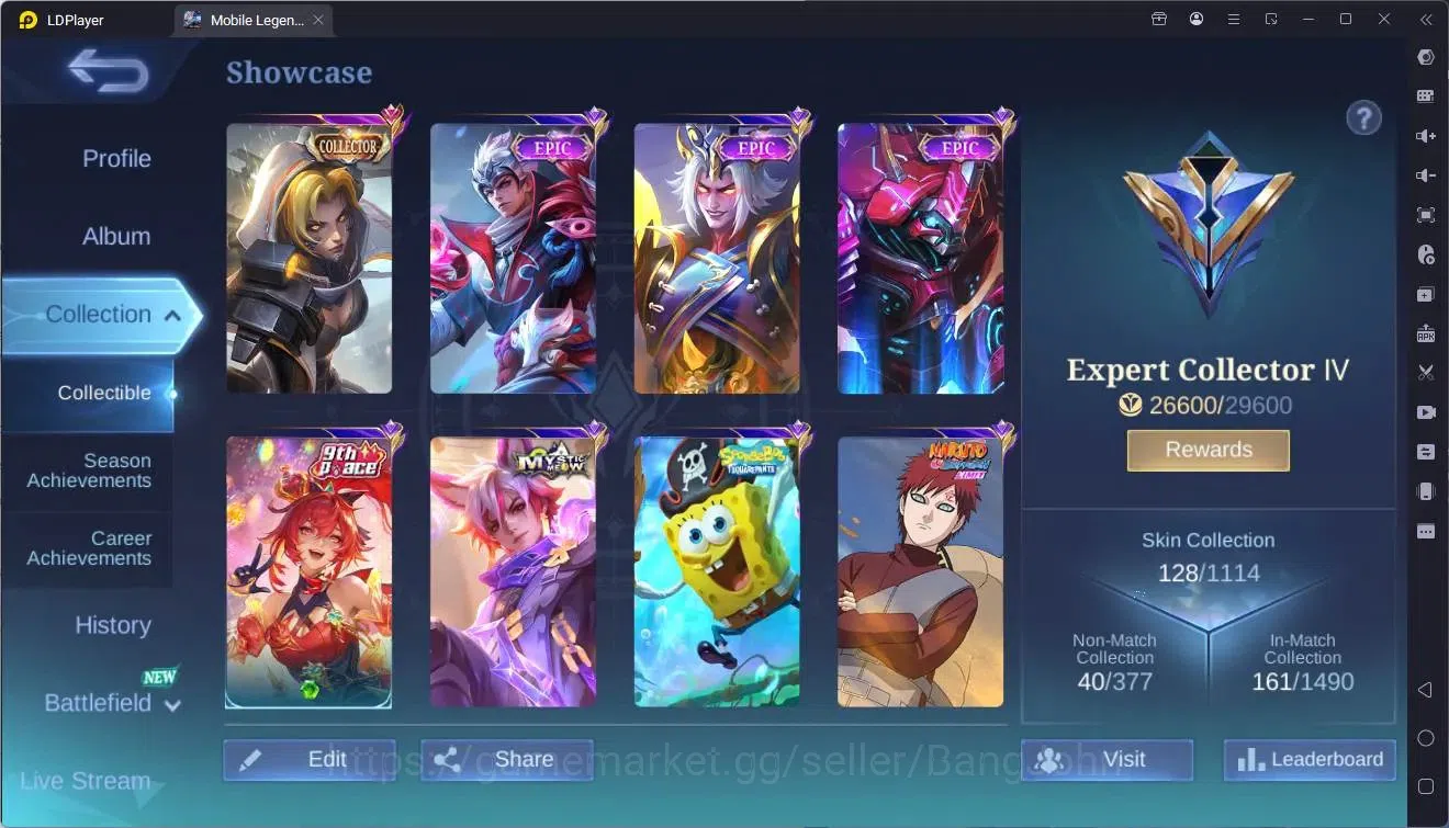 Mobile Legends: Bang Bang Accounts Global|Hero 92|Skin 128|Expert|CC Natalia|9th Fann image 3