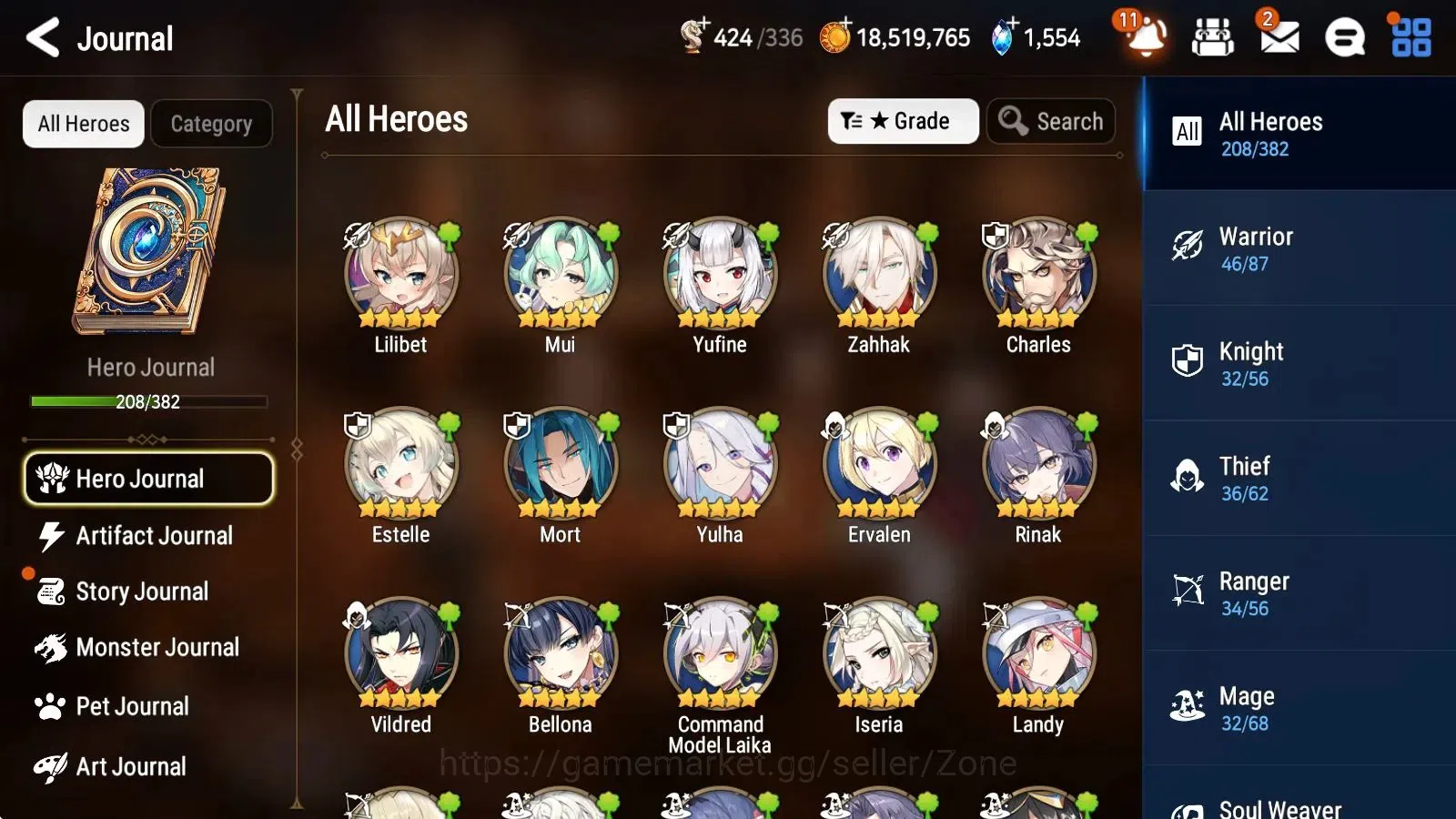 Epic Seven Accounts High-End ASIA|40 ML (TA Coli, A. Ludwig, CM Laika Etc.)|PoH ON|SS 1.5K|Automaton Tower Conquered, Abyss 15