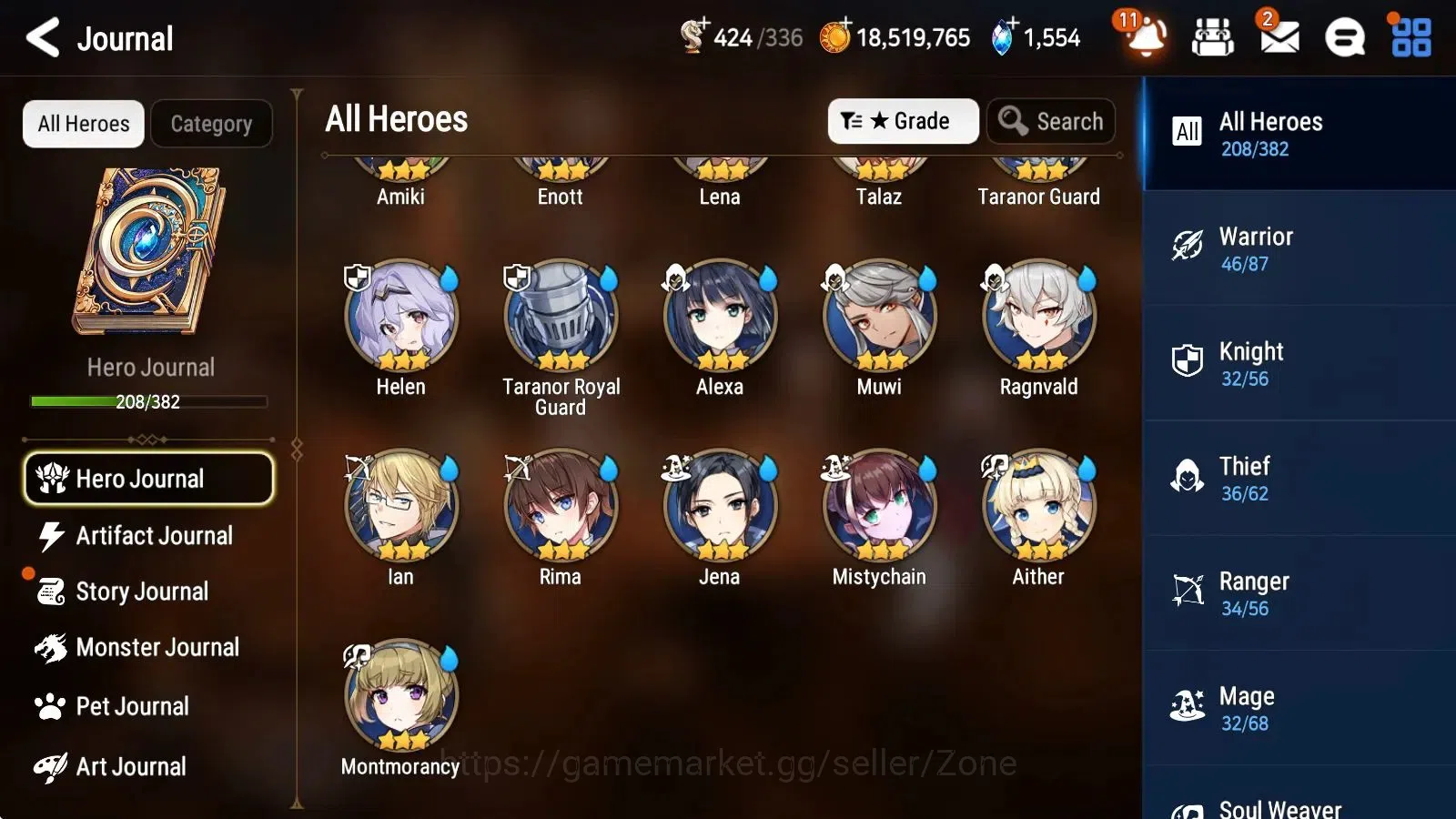 Epic Seven Accounts High-End ASIA|40 ML (TA Coli, A. Ludwig, CM Laika Etc.)|PoH ON|SS 1.5K|Automaton Tower Conquered, Abyss 16