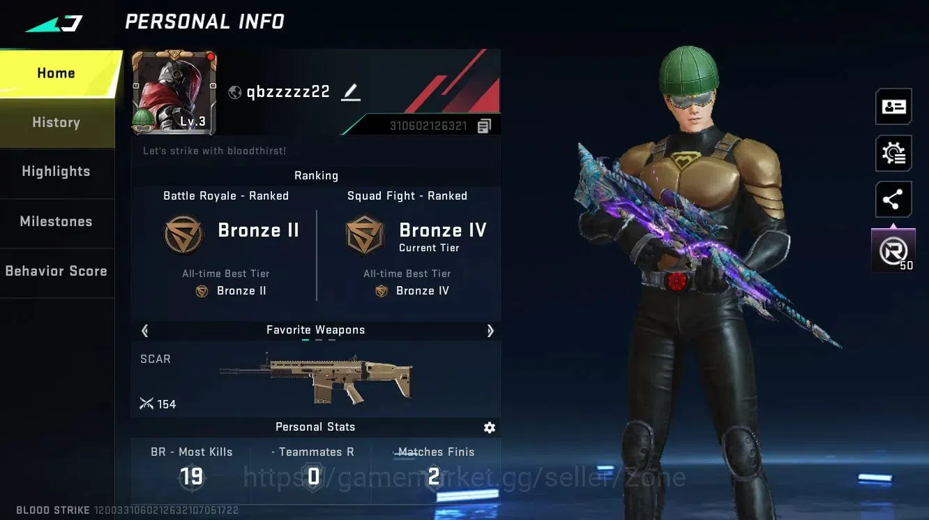 Blood Strike Accounts ASIA|1 ETERNAL: Kala-Whisper|2 LEGENDARY Guns|2 LE image 1