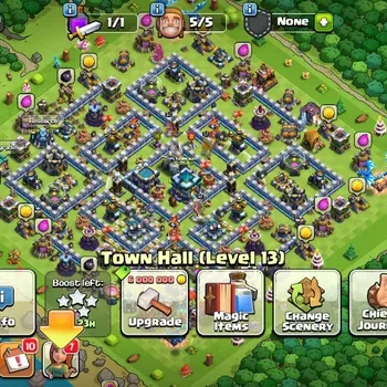 Clash of Clans Accounts High-End LV 137|TH 13|HH 7|Clash-A-Rama Scenery|BK 67,AQ 67,GW 41,MP 43,RC 20,BM 8|894 Gem+472