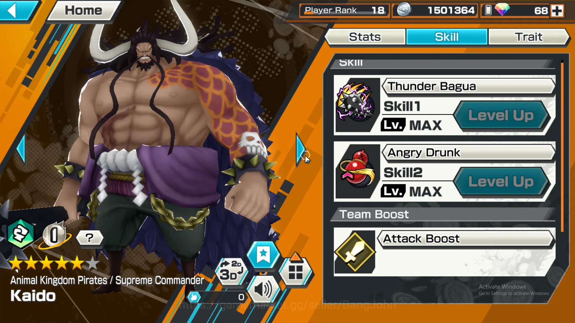One Piece Bounty Rush Accounts GLOBAL | MAX 6 | EX 2 | GP Roger, LH D. garp, Capt image 7