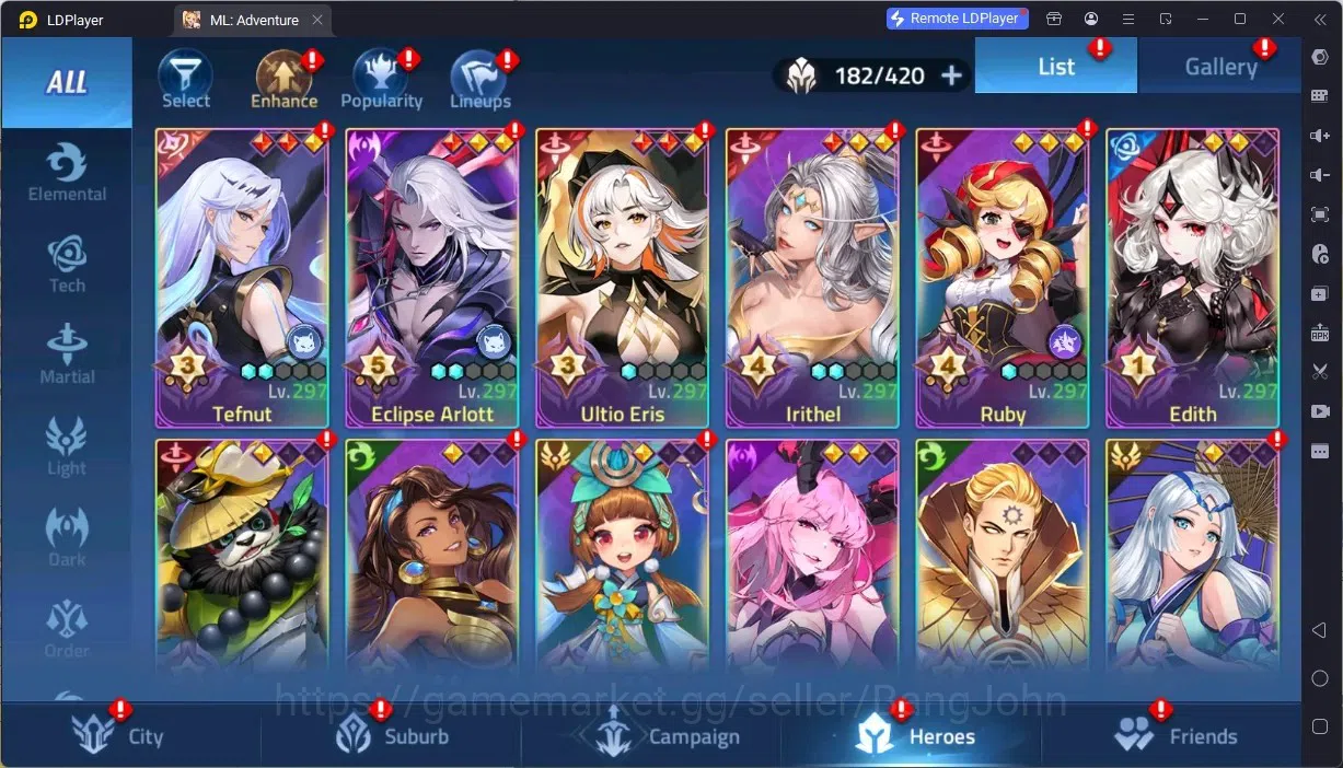 Mobile Legends: Adventure Accounts Global |LV 135|38305k Power |VIP 9|Camp 54-45|Hero 182 |3 UR (Genesis,Crocell,Akashic)|14 3