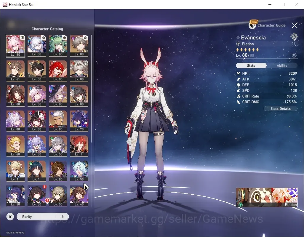 Honkai Star Rail Accounts Others Asia|TL 70|16 Limited (Castorice,Fugue)+Sign Evanescia,Himeko 1