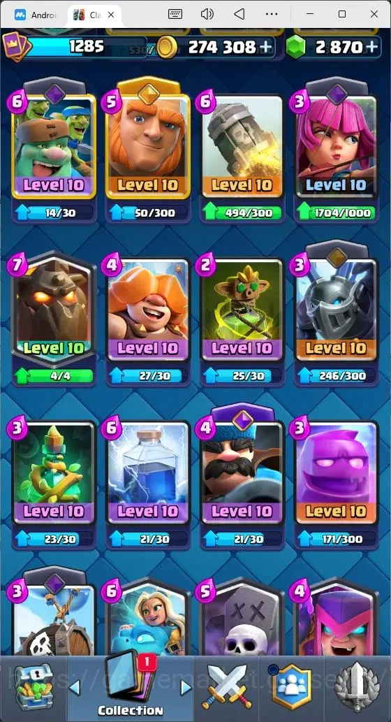 Clash Royale Accounts Mobile |Trophy 7443|7 EVO Cards|2 Hero Card|2,8k G image 7