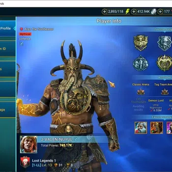 Raid: Shadow Legends Mid-Game Lv48 745k Power|1 Mythic(Alaz The Sun)|15 Legend(W image 1