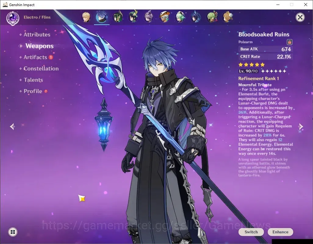 Genshin Impact Accounts ASIA|AR57|PremTeam Flins,Zibai,Varka|9Limited+3(*5 image 17