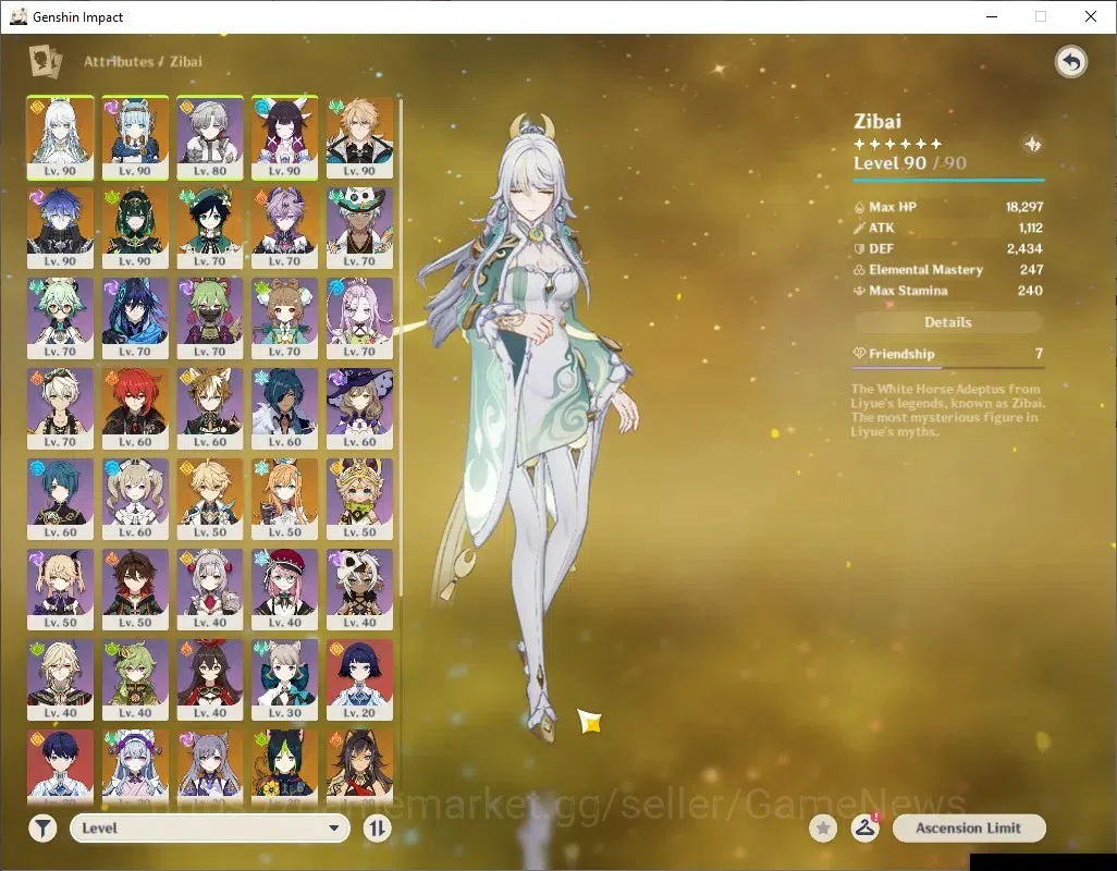 Genshin Impact Accounts ASIA|AR57|PremTeam Flins,Zibai,Varka|9Limited+3(*5 image 3