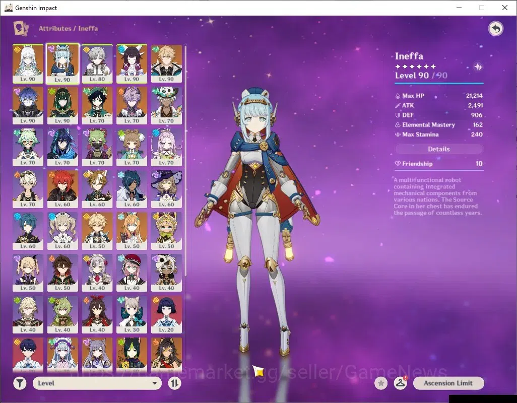 Genshin Impact Accounts ASIA|AR57|PremTeam Flins,Zibai,Varka|9Limited+3(*5 image 4