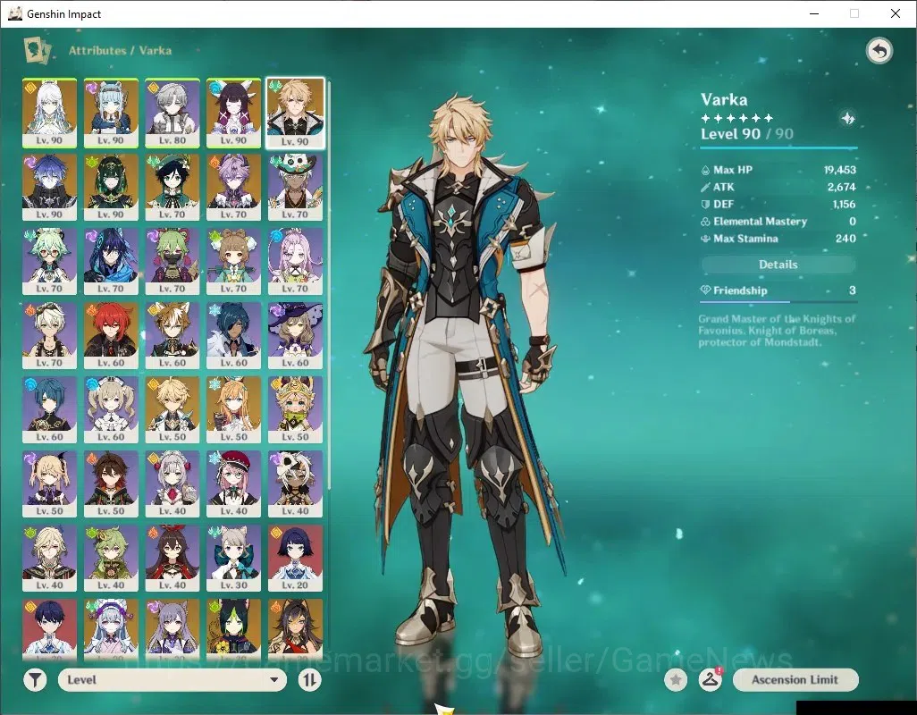 Genshin Impact Accounts ASIA|AR57|PremTeam Flins,Zibai,Varka|9Limited+3(*5 image 6