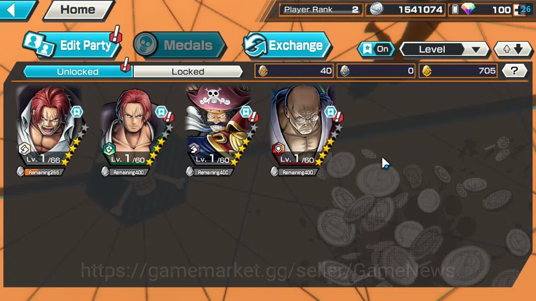 One Piece Bounty Rush Accounts Global|4 EX|Divine Departure Shanks,T5E St.Ethanba image 3