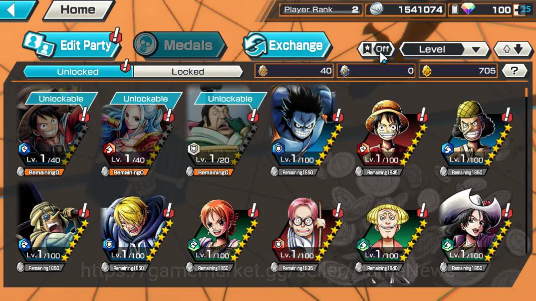 One Piece Bounty Rush Accounts Global|4 EX|Divine Departure Shanks,T5E St.Ethanba image 4
