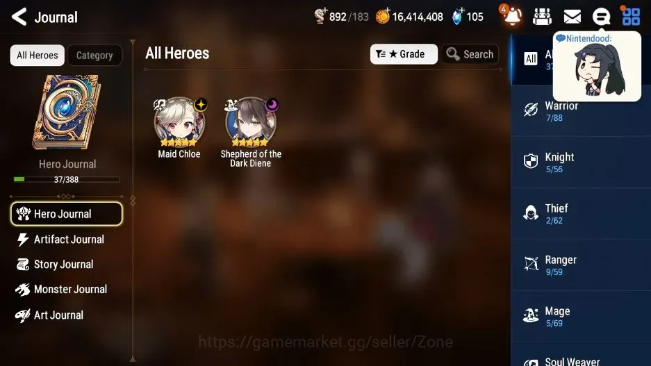 Epic Seven Accounts Starter Global Unverif|Fersh Starter|2 ML(SD.Diene,Maid Chloe)|PoH+Bless ON|Mystic 200|Check 1